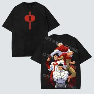 Limited Retro Omni Man Invincible Washed T Shirt Oversized Vintage Unisex Superhero Comic Graphic Tee Double Printed Heavyweight Cotton Streetwear Shirt for Invincible Fans Comic Book Lovers and Collectors