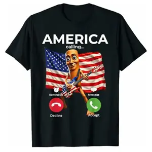 USA Flag Tung Sahur Patriotic Brainrot July 4th Calling Meme T-Shirt meme cotton T-shirt