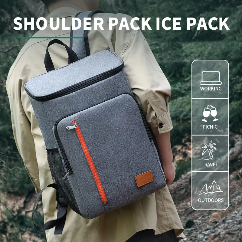Portable Insulated Lunch Box, Waterproof Heat Resistant Ice Bag, Collapsible Cooler Bag, Camping Oxford Cloth Backpack, Lightweight Insulated Pack, 18L Capacity, Ideal for Outdoor Use, Cooler Bags Insulated, Travel Essentials