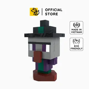 Minecraft Witch Wood Model - Pixel Art Wooden Toy, DIY Minecraft Decor, Handmade Collectible, Custom Gift for Him & Her