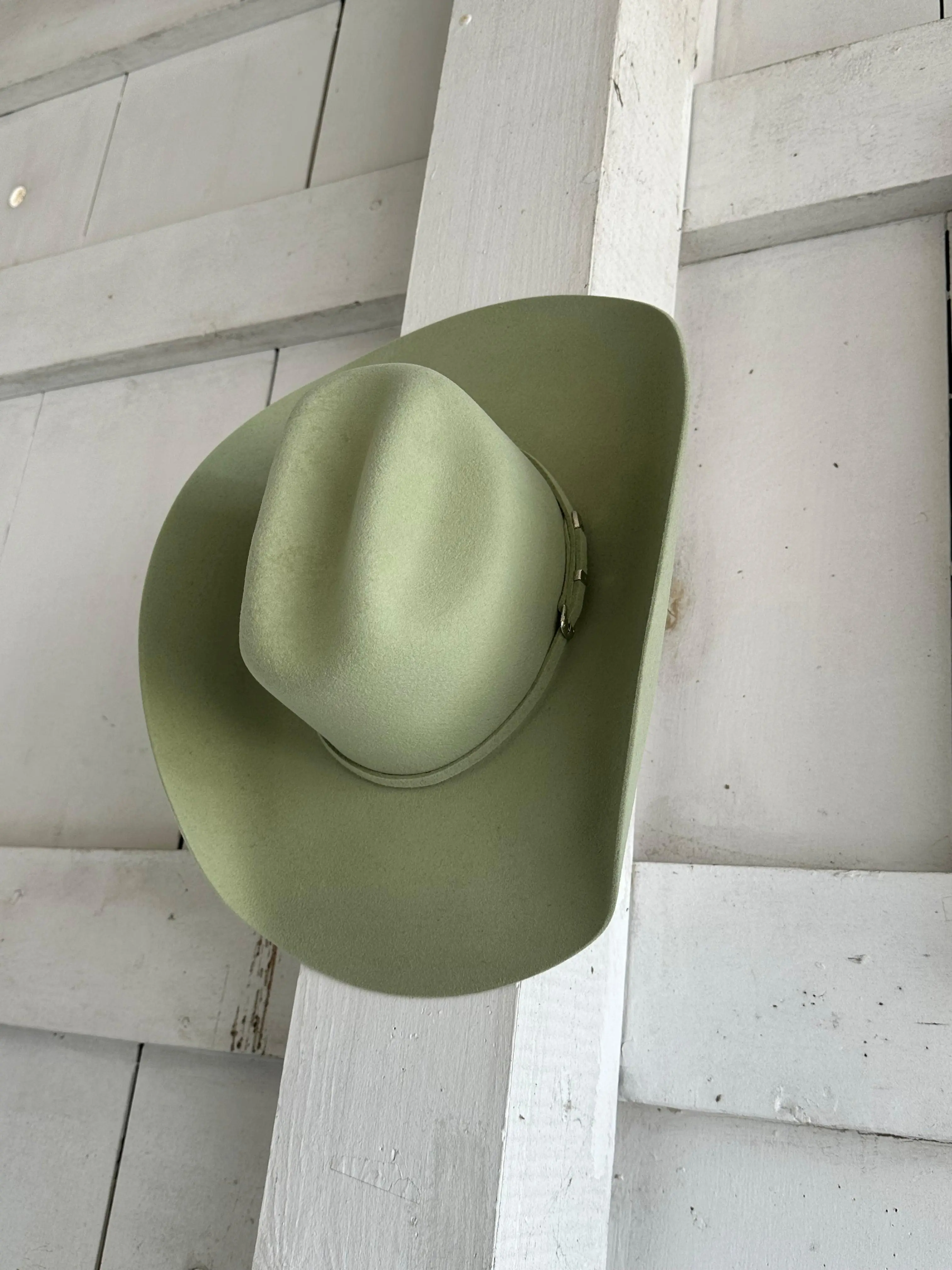 Serratelli Mesa Pistachio Cattleman Crease Pure Wool Cowboy Hat
