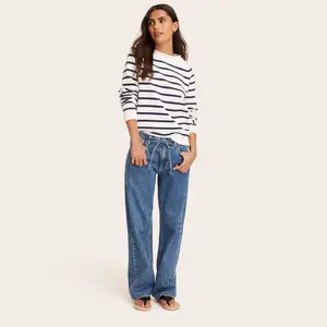 Women's Mid-Rise Drawstring Baggy Jeans - Parke Medium Wash 0