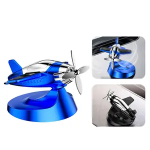 Dynamic Airplane Ornament, Automatic Light Sensing Car Dashboard Decoration, Solar Powered Rotating Decor, Multi-Color Options, Modern Fun Style