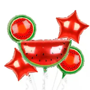 1pcNew watermelon suit summer fruit watermelon shape birthday party theme decoration children's day toy aluminum balloon