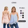 Cider Ruffle Knotted Cami Top – Flattering Layered Mesh Tank for Women, Conceals Bra Side, Soft Top for Date Night & Beach Camisole Womenswear