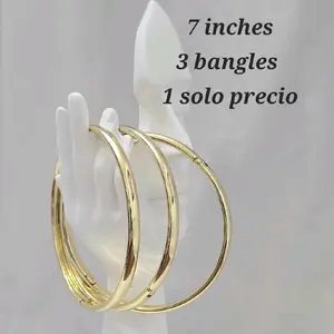 Set of 3 Bangles 7 Inches High-Quality Laminated Jewelry Accessory for Women