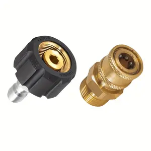 Power Washer Adapter Set M22 Swivel Pressure Washer Quick Connect Kit Brass M22 14mm to 1/4" Quick Release