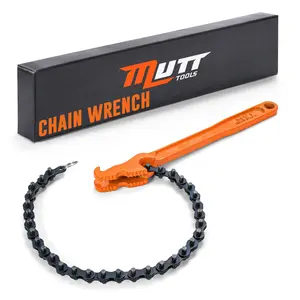 Chain Wrench Heavy Duty – Fits 1-1/2” to 6” Pipes and Filters – Chain Pipe Wrench and Chain Oil Filter Wrench