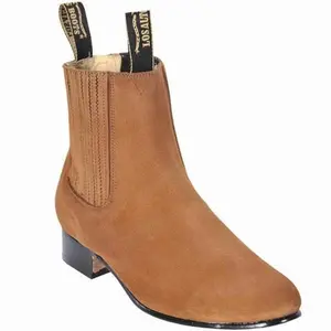Botines Charros de Gamuza Camel para Hombre | Los Altos
