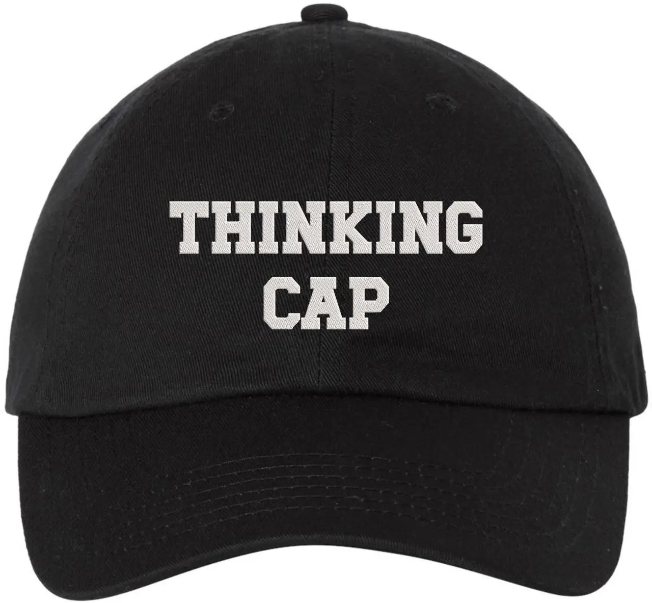 Unisex Embroidered Letters Funny Thinking Cap - Classic Dad Hat Fit, Funny and Understated Humor Statement, Embroidered Logo, Humorous Print, 1-Size Adjustable Buckle, Casual Sports Outdoor Hat