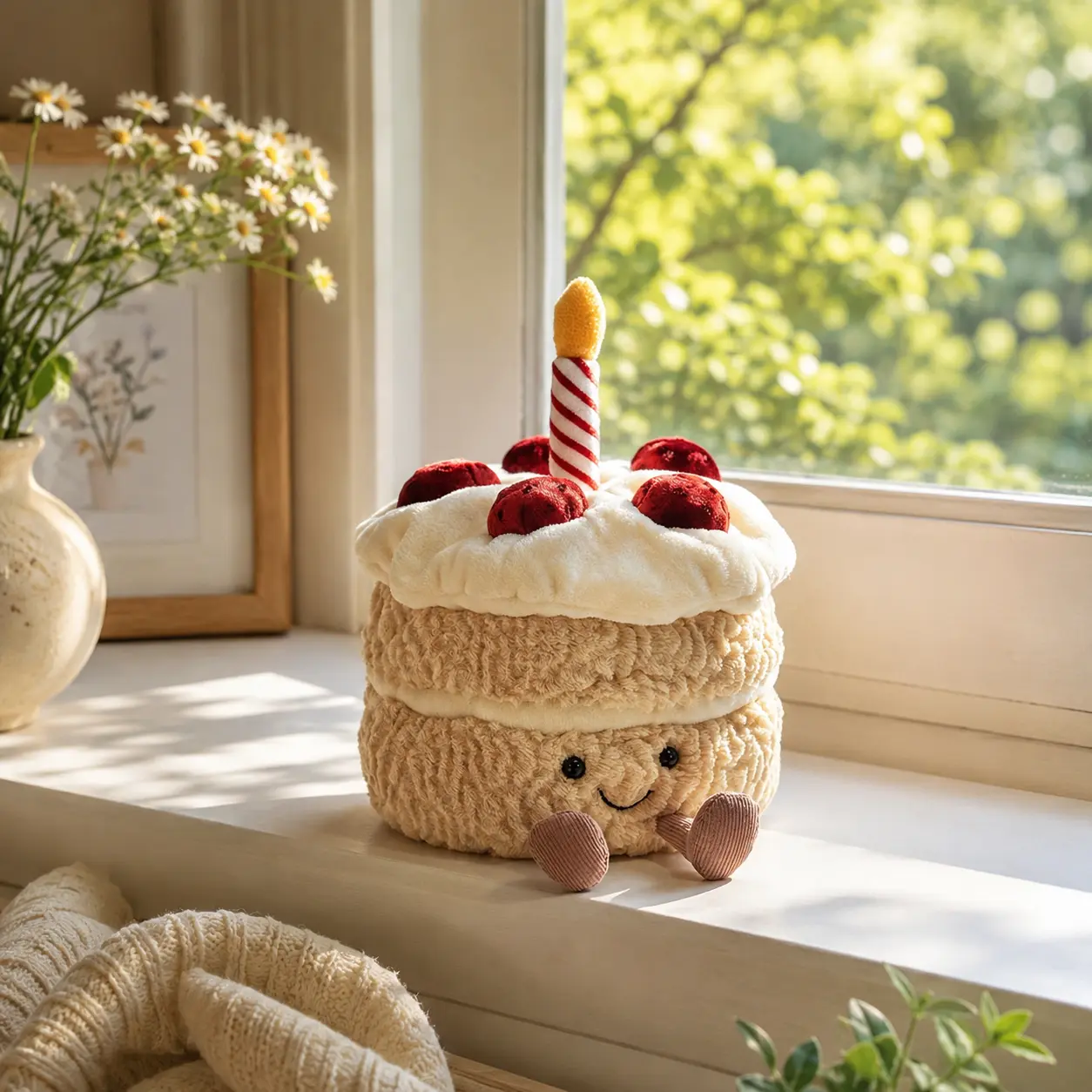 Birthday Cake Food Plush Toy, Super Soft Cake Stuffed Toy, Cute Birthday Cake Stuffed Toy