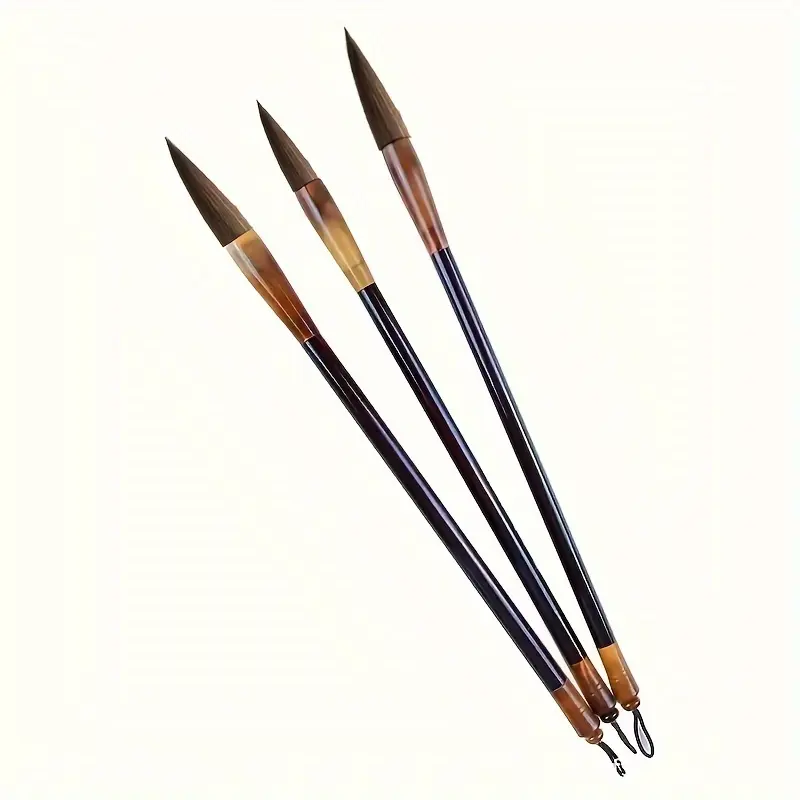 3-Piece Chinese Brush Set for Students, High-Quality Art Supplies for Chinese Style Painting, Ideal for Artists and Beginners