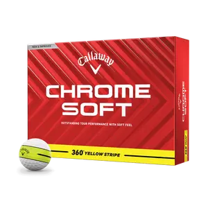 Callaway Golf Chrome Soft 360 Yellow Stripe '24 Golf Balls in White/Yellow