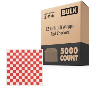 12 inch Deli Wrapper - Red Checkered (5000 Pack)