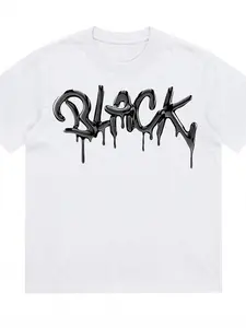 Gothic Style Men's T-Shirt 180g Pure Cotton T-Shirt Men's Sport Casual Black Dripping Text Design For Night Out And Streetwear Summer And Autumn Gift For Him Whirt