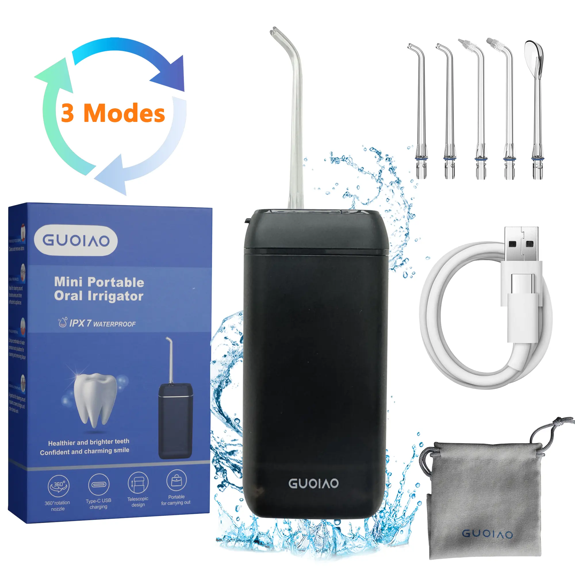 Electric Water Flosser – Advanced Cordless Oral Irrigator for Deep Cleaning, Plaque Removal, & Gum Care | Best Rechargeable Flosser for Sensitive Gums & Braces