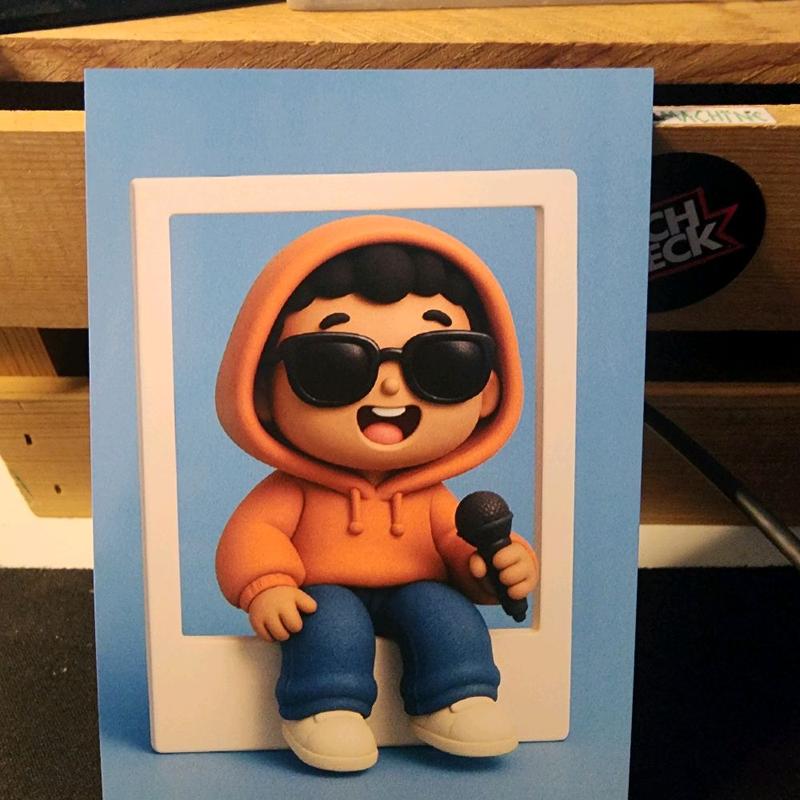 Black Kawaii Mini Poster 4x6 Inches - Compact Size for Easy Display & Cute Playful Aesthetics