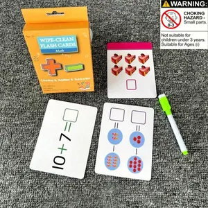 36 Pcs Alphabet Cards, Word Cards for Kids Learning, Reusable Erasable Math Flashcards, Early Education Birthday Gift, Cognitive Development Toy