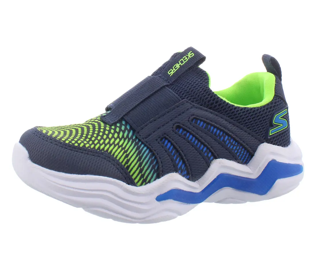 Skechers Boys' Toddler & Infant S Lights-Eruptors IV-Zandor Light-Up Athletic Sneakers, Colorblock Design with Hook and Loop Strap, Casual Sneaker, Light-Up Sole