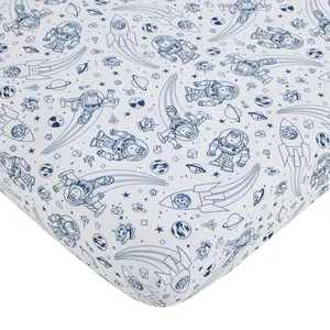 NoJo Disney Toy Story Outta This World Blue and White Nursery Fitted Crib Sheet