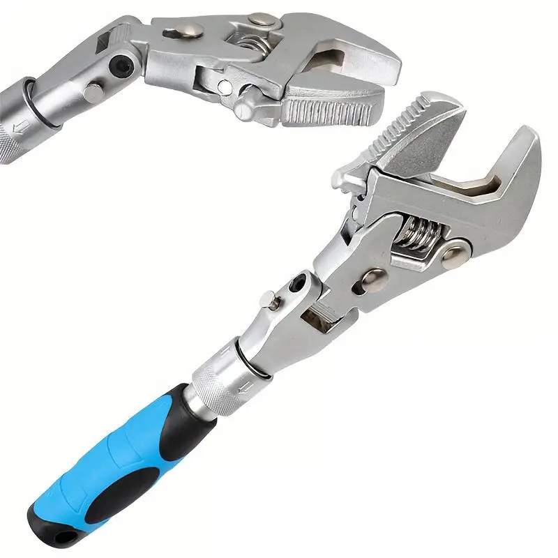 Portable 5-In-1 Adjustable Ratchet Wrench, Folding Torque Wrench, Retractable Design Wrench for Home Repairs and Auto Maintenance, Industrial Hand Too