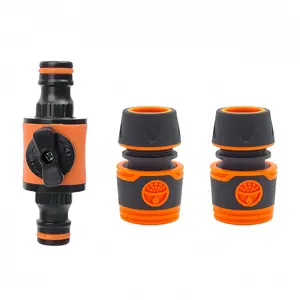 Garden Hose Connector Set, Heavy Duty Garden Hose Shut Off Valve & Quick Connector, Water Hose Connector for PVC Vinyl Hose, Drip Irrigation, Water Hose Quick Connect Fittings