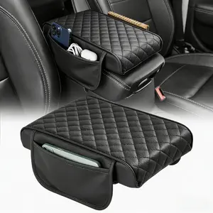 Joytutus Universal Microfiber Leather Car Center Console Armrest Cover Cushion Universal Fit for Most Cars Comfortable Stylish Support Interior Car Seat Protectors