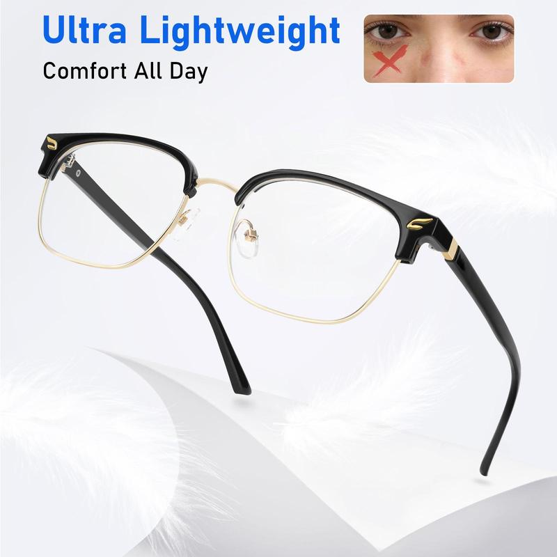 2026 New Simple Anti-blue Light Semi-rimless Browline Eyeglasses for Everyday Use,Basic Frame Fashion Eyeglasses foe Women & Men,Fashion Eyeglasses for Party,Daily Clothing Decor