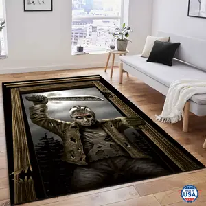 Michael Myers Halloween Rug, Horror Character, Scary Movie Fans Decorative Floor Non-Slip Floor Carpet, Decoration Mat for home Living Room Bedroom, Room Decor, Home Decor