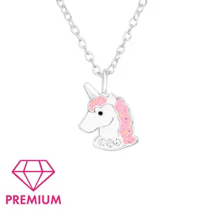 Unicorn Necklace 925 Silver with Crystals
