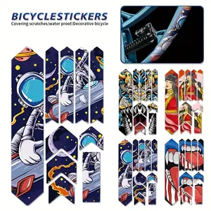 10 in 1 bicycle sticker set, bicycle frame decorative sticker, anti-scratch protective sticker, BMX, MTB, XC, AM, FR,