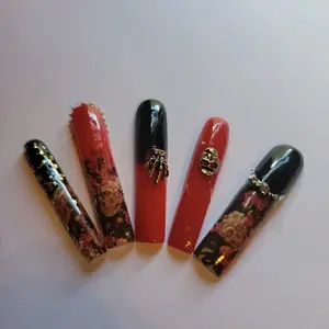 Long Acrylic press on nails.