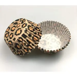 Leopard Animal Paper Muffin Cupcake Liners Cases Baking Cups 100 pcs,Standard Size 2x1.25inch