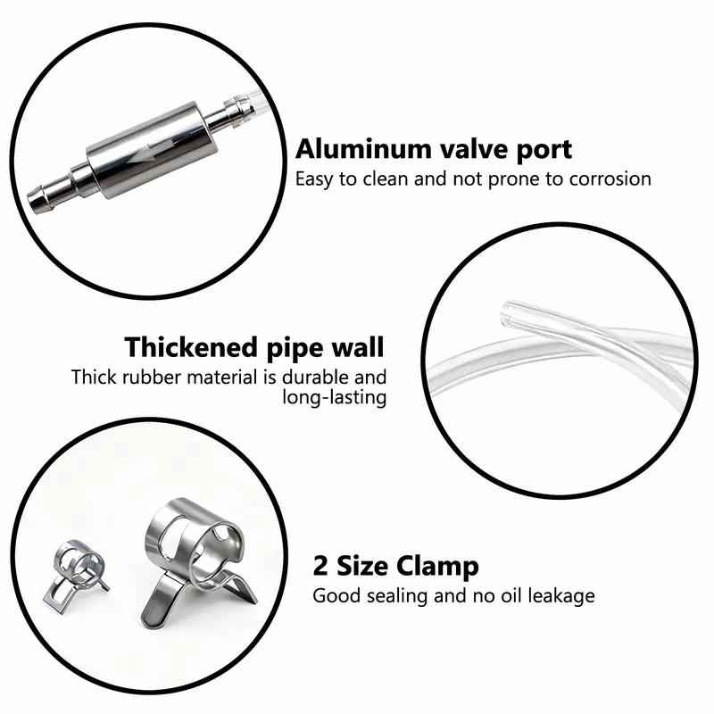 Brake bleed hose, one-way check valve tube bleed tool kit, suitable for car and motorcycle clutch, upgraded version universal hydraulic brake system brake fluid bleed tool kit with metal clamp hose