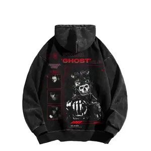 Superstyle Acid wash hoodie Simon "Ghost" Riley Skull Mask Warrior COD: Modern Warfare II Edition Long Sleeve Cotton Unisex Vintage Gym fit man retro fashion, Oversize Shirt, Vintage Outfit, y2k Style, Gift for fan 76A
