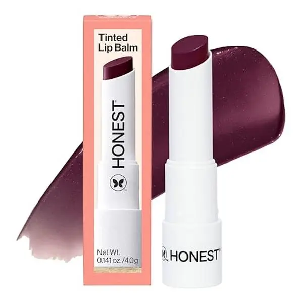 Honest Beauty Tinted Lip Balm, Cruelty-Free, Vegan, Moisturizing, Plum Drop