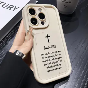 Protective Phone Case for Iphone 16 Pro Max 15 Plus 14 13 12 11 Featuring Bible Verses Design Made of Soft Silicone Anti-Scratch And Shockproof Perfect Gift for Women And Girls