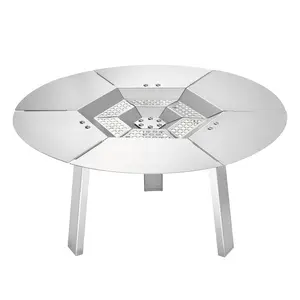 20-Inch Round 304 Stainless Steel Fire Pit Heat Deflector, Wood Burning Fire Pits & Solo Stove Ranger Detachable Heat Diffuser, Camping Burner Cover Accessory