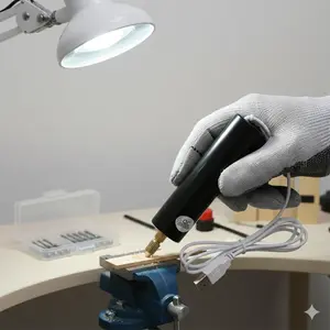 Usb micro drill & Engraver Kit, multi-function Electric Grinding Pen for Jewelry, Wood, Metal, pcb diy polishing. Includes 5 Diamond Ceramic Bits, Aluminum Alloy Anti-Slip Mini Tool for crafting & Repair.