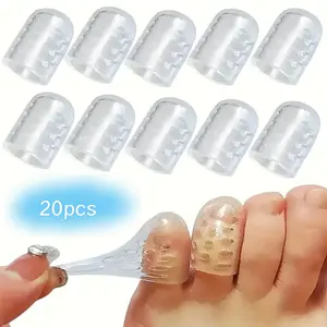 20pcs Silicone Toe Protectors, Breathable Gel Shoe Head Covers, Flexible Foot Care Accessories, Odorless Finger Sleeves, Anti-Chafe Toes Caps, Footwear