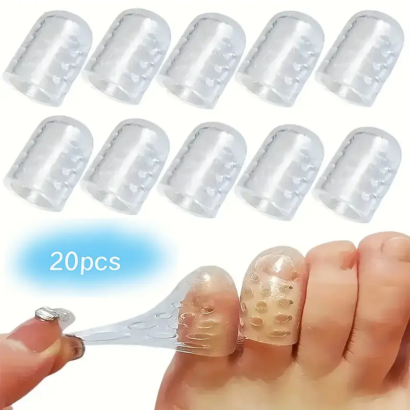 20pcs Silicone Toe Protectors for Shoes, Breathable Gel Shoe Head Covers, Flexible Foot Care Accessories, Odorless Finger Sleeves, Anti-Chafe Toes Caps, Footwear