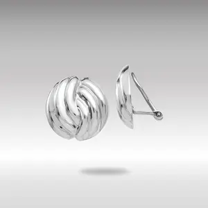 White 14K Gold Omega Clip Non-pierced Earrings - Model H915