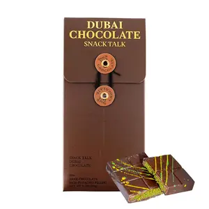 SnackTalk Dubai Chocolate Dark Chocolate Pistachio Flavor 200g | Rich Pistachio Taste | Chill Before Enjoying
