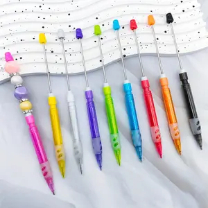 Cute Plastic Beaded Automatic Pencils, 16pcs/9pcs, Student Learning Office Writing Sketching Pencils, Handmade Beading Kit