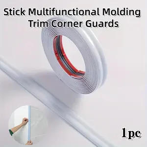 Stick Multifunctional Molding Trim Corner Guards,Wide White Corner Guard Strip - Self-adhesive Tile Sticker and Wall Gap Sealing Tape Strip, Caulk Strip Baseboard & Transition Strip for Wall, Floor, Table and Door Frame