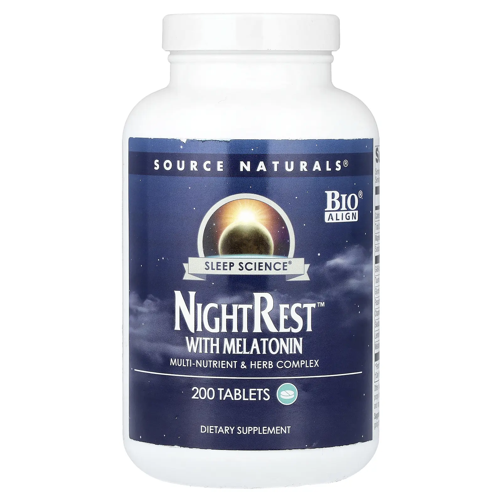 Source Naturals Sleep Science®, NightRest™ With Melatonin, 200 Tablets