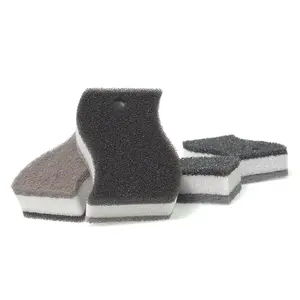 Scratch Free Scrubber Cleaning Kitchen Sponge 99.9% Antibacterial Triple Layer Structure German Made PA66 17 Dtex Nylon Fiber