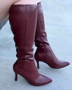 Mila Knee High Boots (Wine)