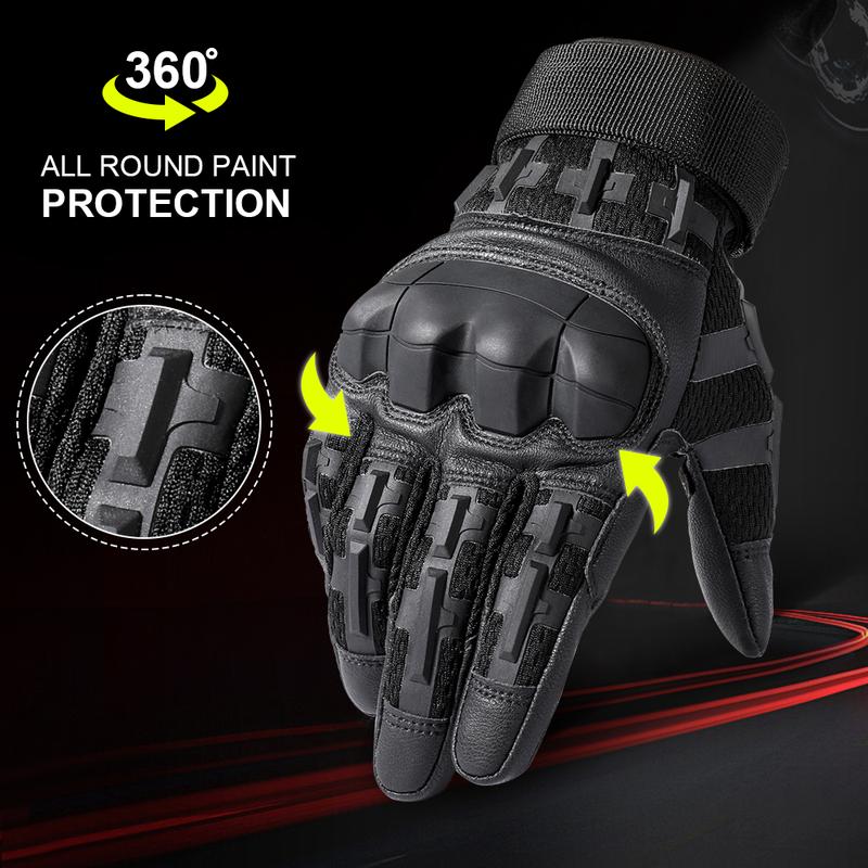 MVPTOO Outdoor Sports Gloves, High Sensitivity Touch Screen Hrad Protective Shell PU Leather Tactical Working Motorcycle Mountaineering Training Gym Full Finger Gloves, Combat Hunting Cycling Motorbike Sports Gloves Outdoor Accessories Protective Gear