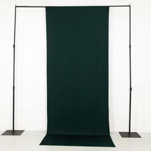 Hunter Emerald Green 4-Way Stretch Spandex Event Curtain Drapes, Wrinkle Free Backdrop Event Panel with Rod Pockets - 5ftx12ft